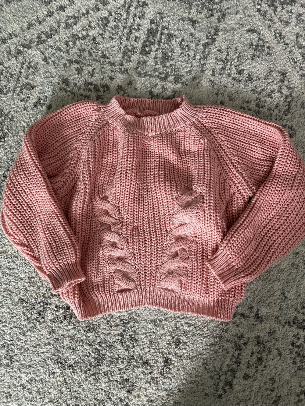 Chunky Cable Knit Women's Sweater - Pink